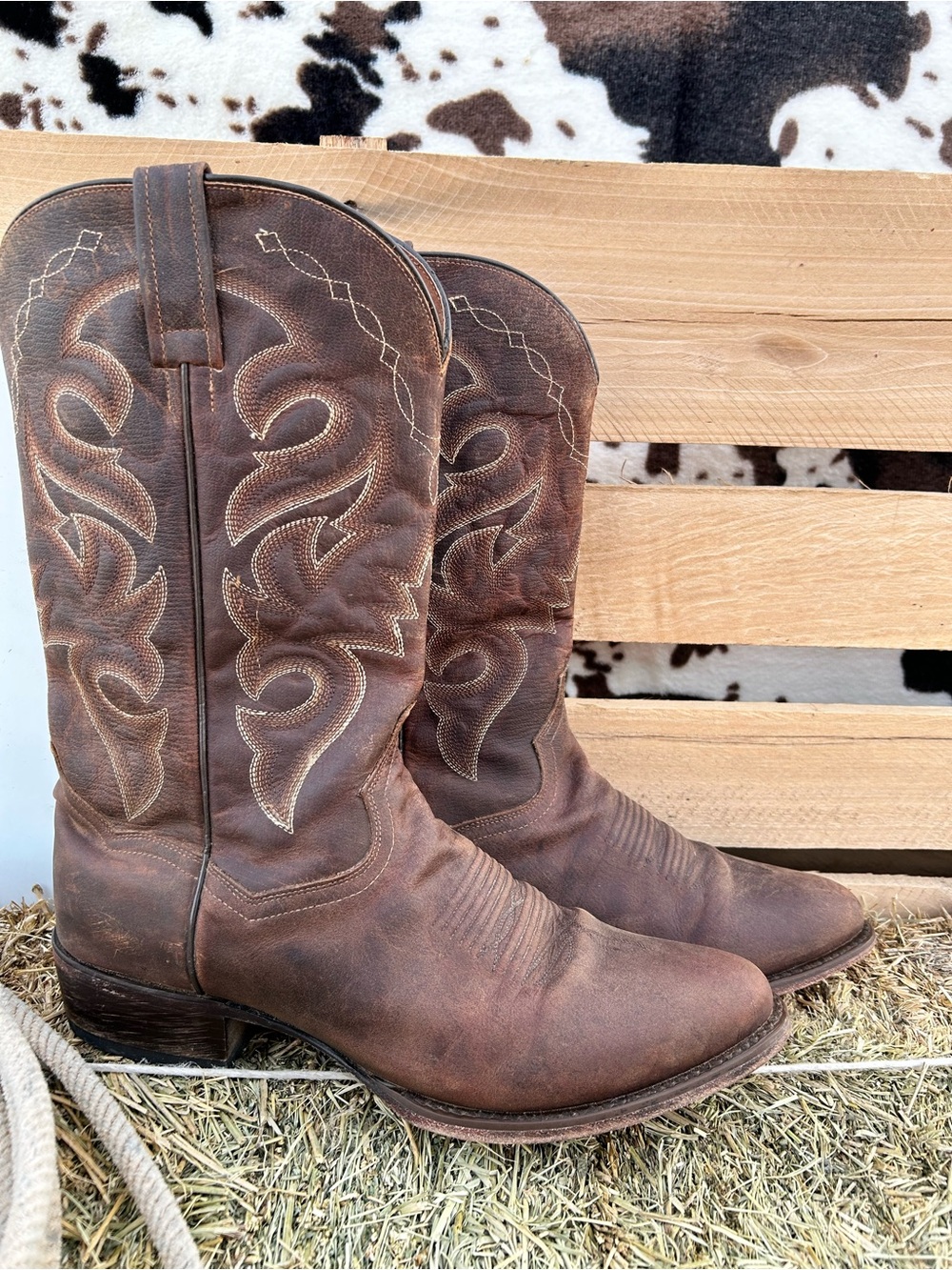 Dan Post Brown Western Cowboy Boots - Picture 3 of 10